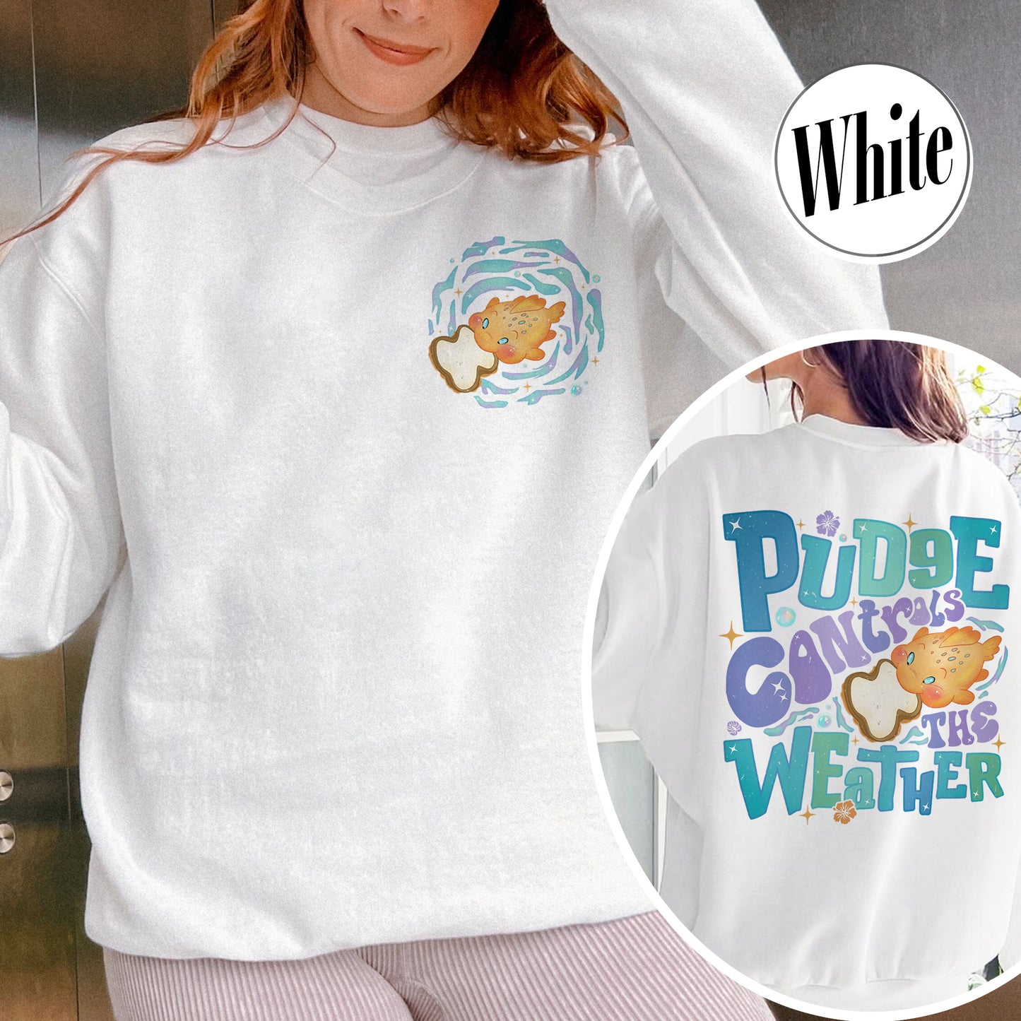 Magic Kingdom Sweatshirt, Fish Pudge Controls the Weather Sweatshirt, Family Matching Sweatshirt