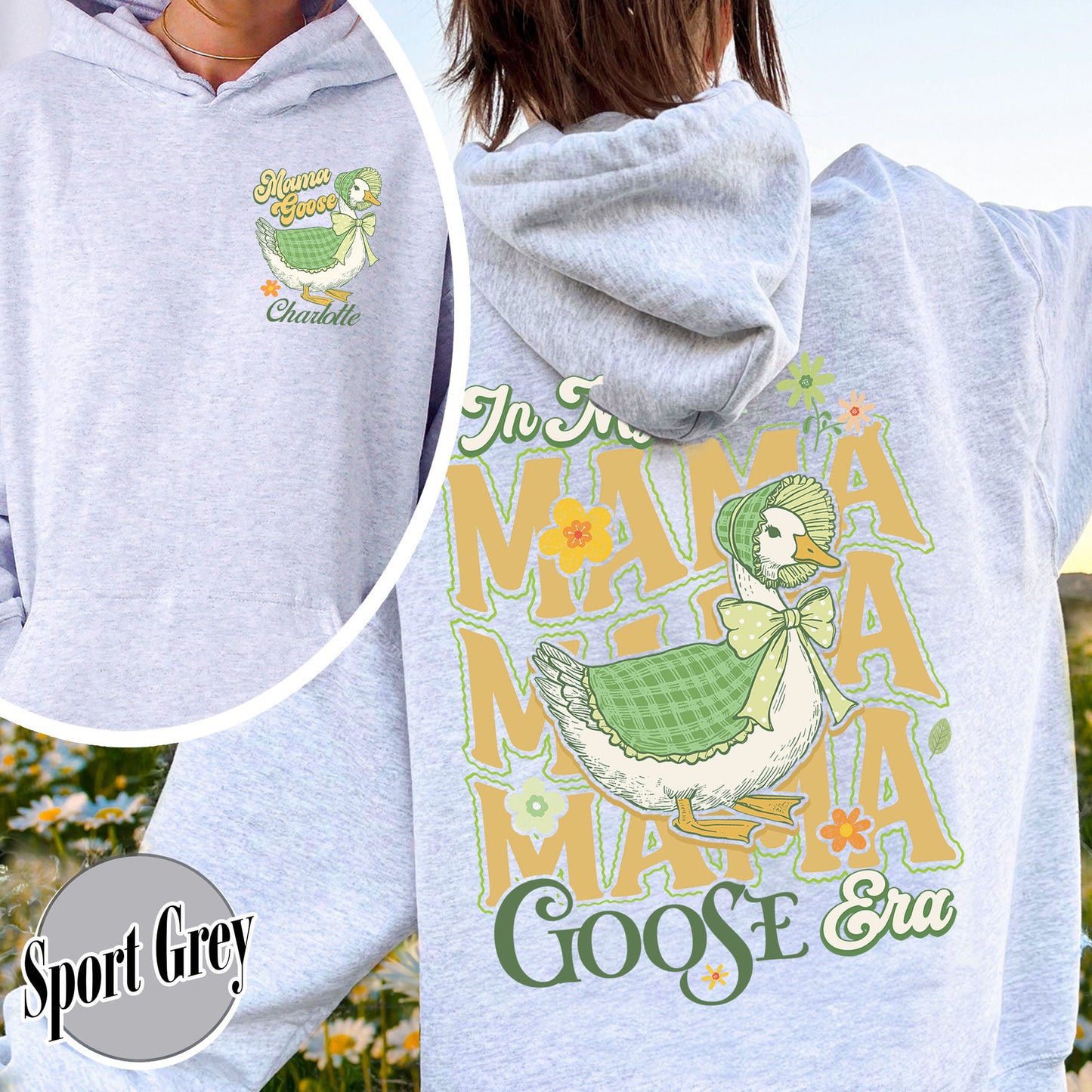Mama Goose Hoodie, Watercolor Goose Mom Hoodie, Goose Mama Hoodie, Mother's Day Hoodie