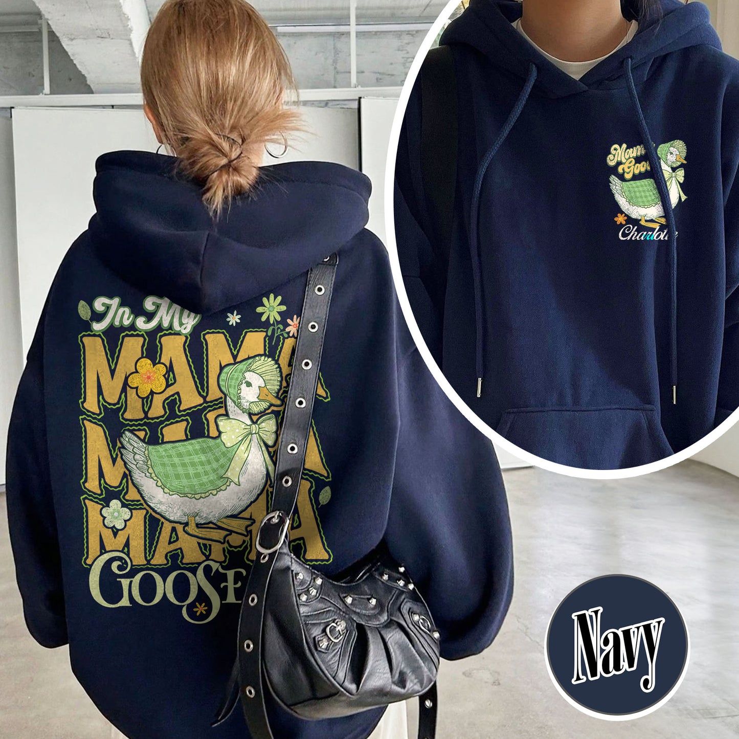 Mama Goose Hoodie, Watercolor Goose Mom Hoodie, Goose Mama Hoodie, Mother's Day Hoodie