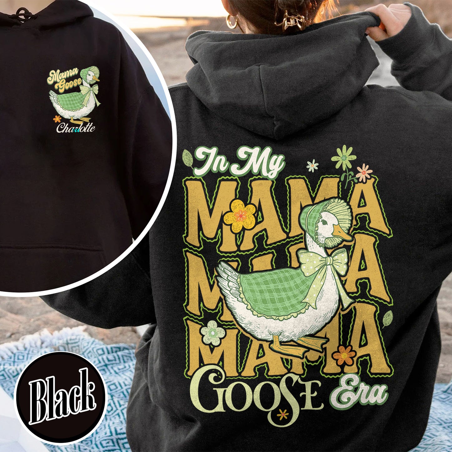 Mama Goose Hoodie, Watercolor Goose Mom Hoodie, Goose Mama Hoodie, Mother's Day Hoodie