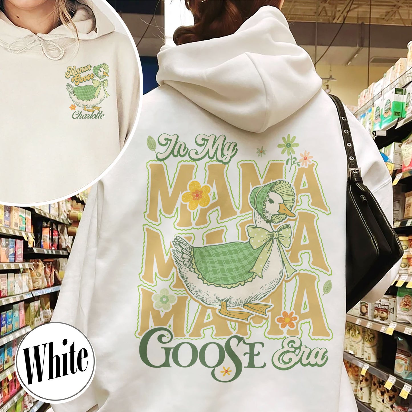 Mama Goose Hoodie, Watercolor Goose Mom Hoodie, Goose Mama Hoodie, Mother's Day Hoodie