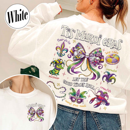 Mardi Gras Sweatshirt, Mardi Gras Coquette Sweatshirt,Louisiana Mardi Gras Sweatshirt, Fat Tuesday Sweatshirt