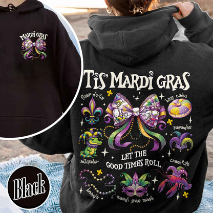 Mardi Gras Hoodie, Mardi Gras Coquette Hoodie,Louisiana Mardi Gras Hoodie, Fat Tuesday Hoodie
