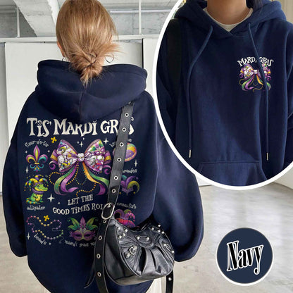 Mardi Gras Hoodie, Mardi Gras Coquette Hoodie,Louisiana Mardi Gras Hoodie, Fat Tuesday Hoodie