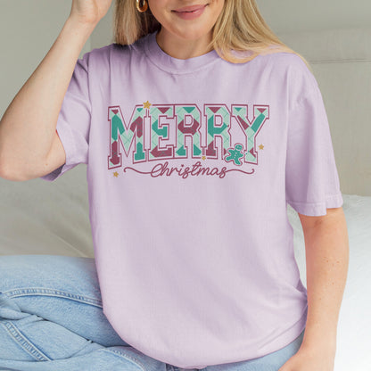 Merry Christmas Comfort Colors® Retro Holiday Shirt for Women