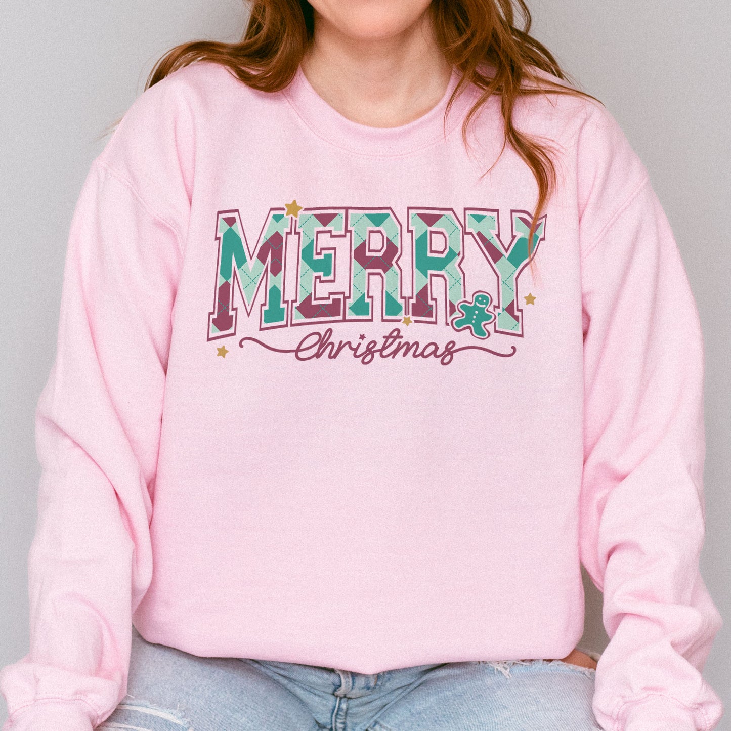 Merry Christmas Sweatshirt Retro Holiday Sweatshirt for Women