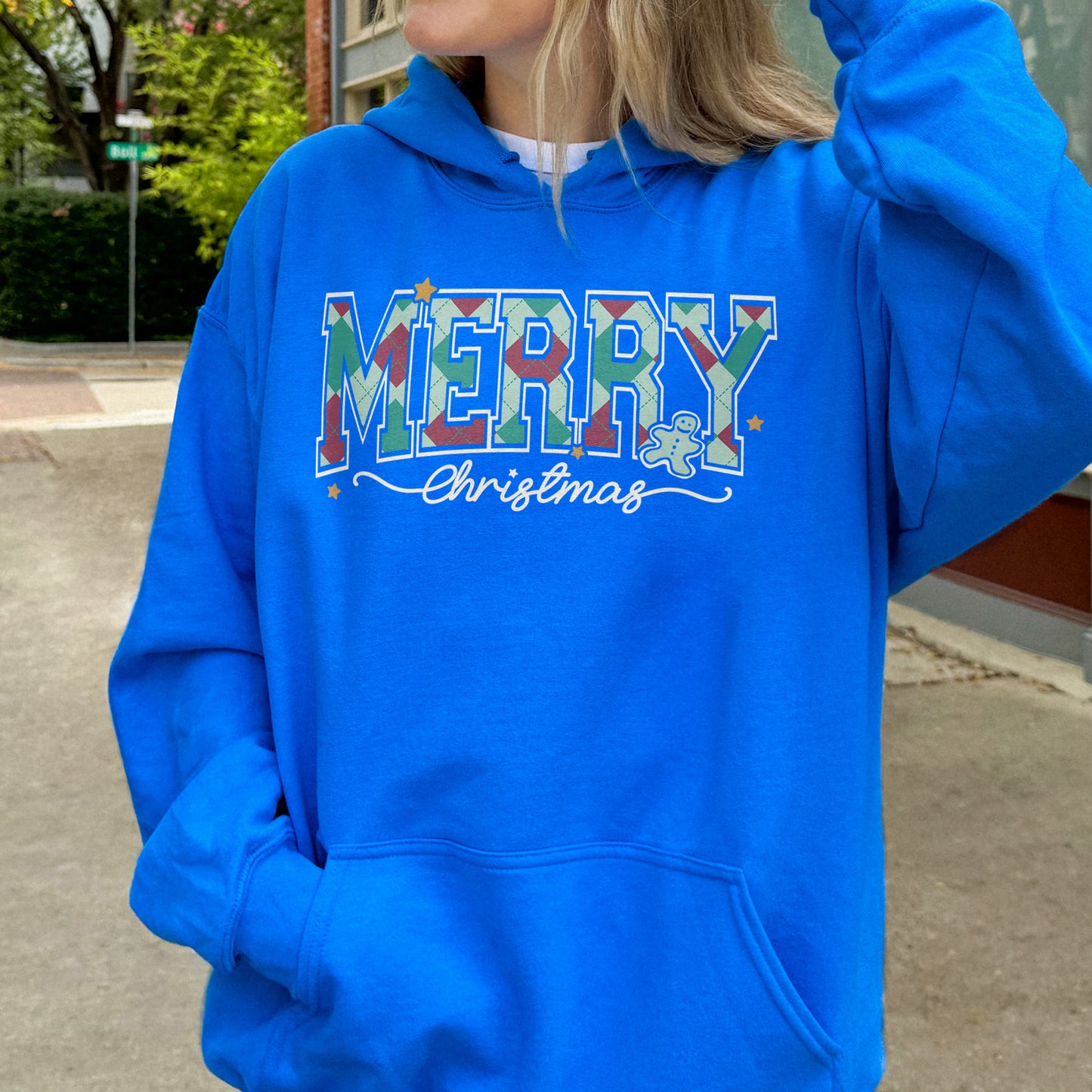Merry Christmas Hoodie Retro Holiday Hoodie for Women