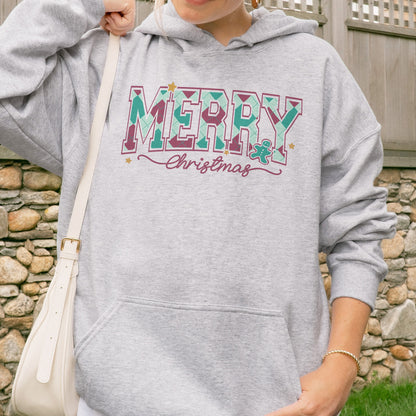 Merry Christmas Hoodie Retro Holiday Hoodie for Women