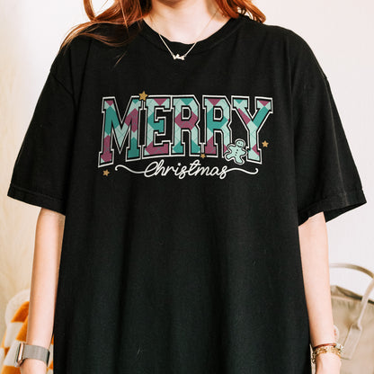 Merry Christmas Comfort Colors® Retro Holiday Shirt for Women