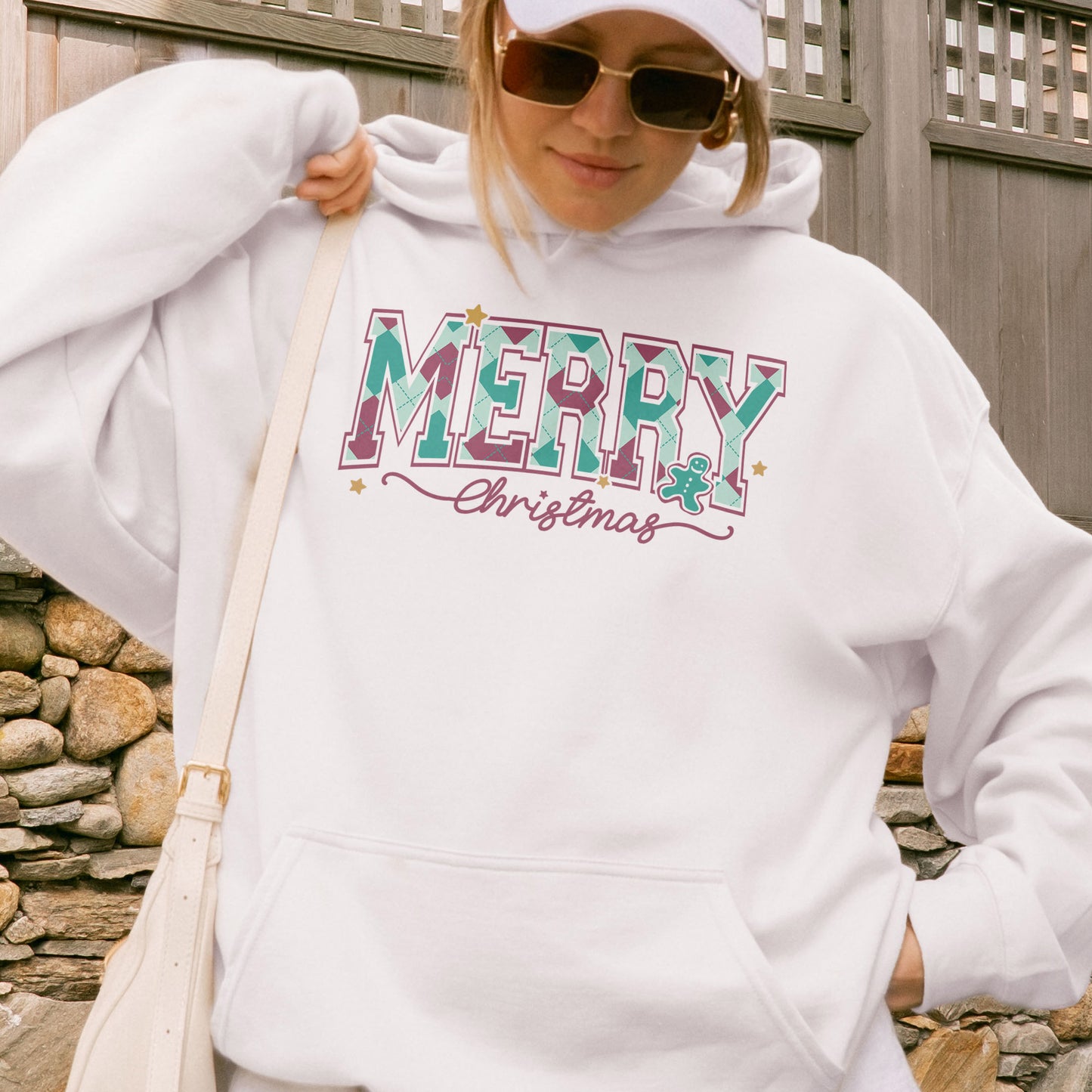 Merry Christmas Hoodie Retro Holiday Hoodie for Women