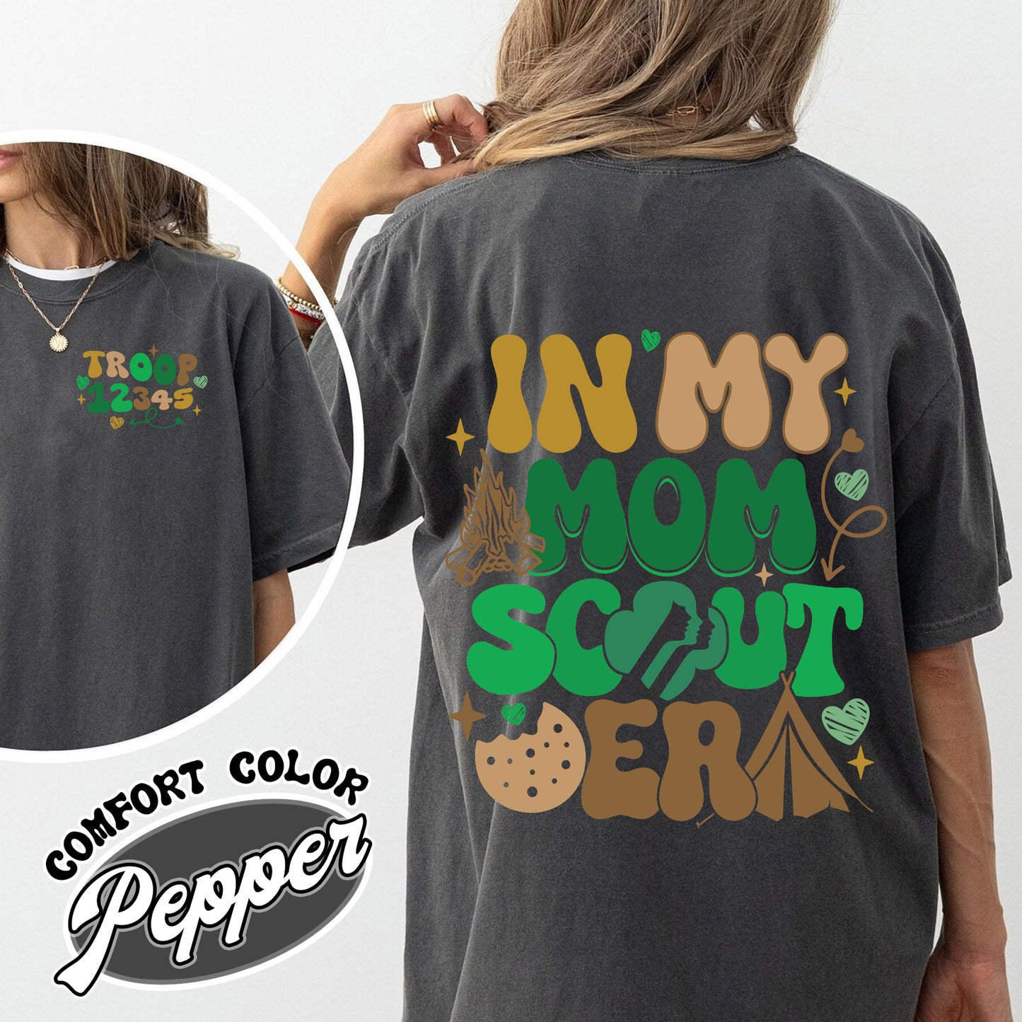 In My Mom Scout Era Comfort Color Shirt, Girl Scout Mom T Shirt, Scout Mom Era, Girl Scout Mom Shirt, Cookie Mom Girl Scout, Girl Scout Shirt For Mom