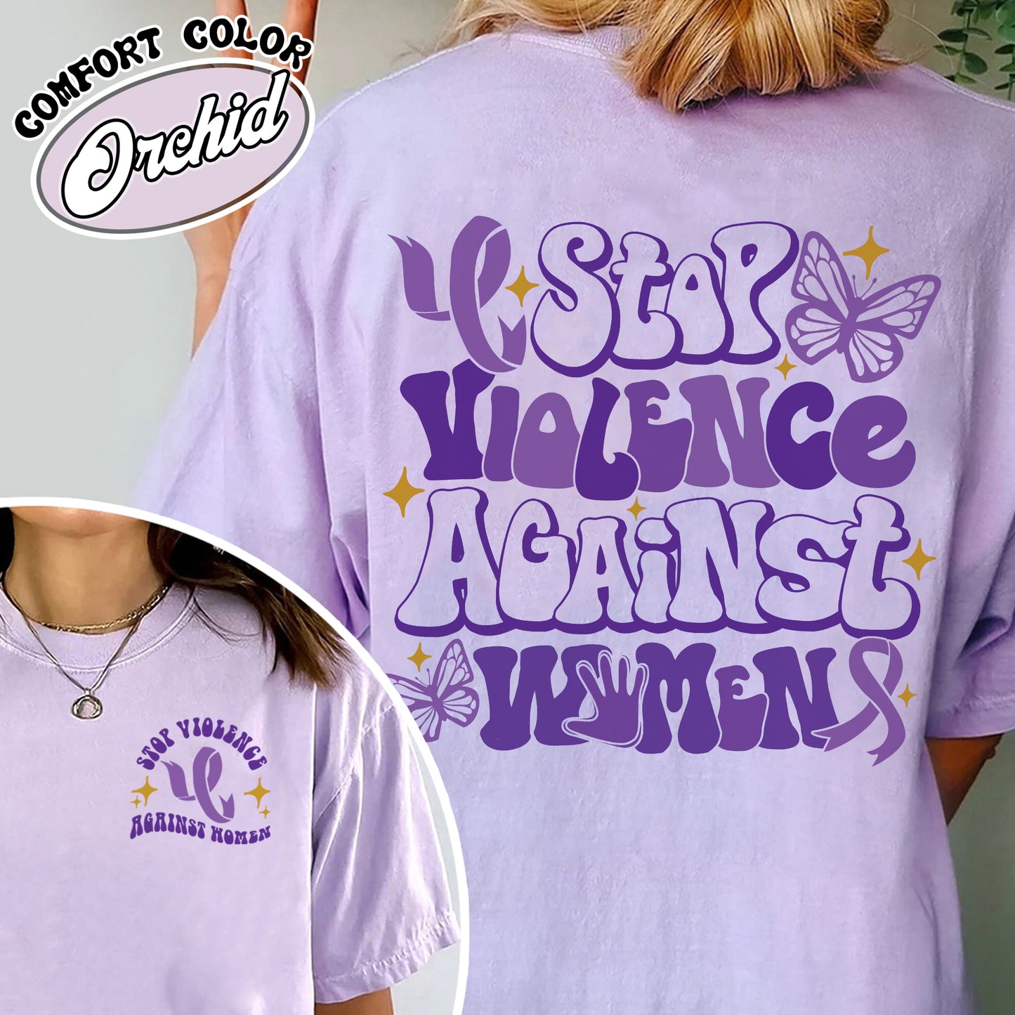 Purple Ribbon Comfort Color Shirt, Purple Ribbon Awareness Shirt, Purple Ribbon Gift, Domestic Violence Awareness, Stop Domestic Violence Shirt