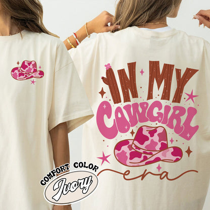 In My Cowgirl Era Comfort Color Shirt, Cowgirl up, Cowgirl Pink Boots Shirt, Preppy Cowgirl, Cowgirl Era Shirt, Cowgirl Shirt