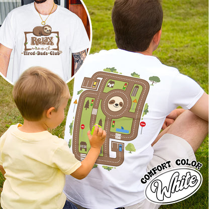 Race Car Track Comfort Colors Shirt for Dad, Race Track Shirt for Dad, Racing Shirt for Dad, Tired Dads Club Shirt, Tired Dads Club, Toy Car Massage Shirt