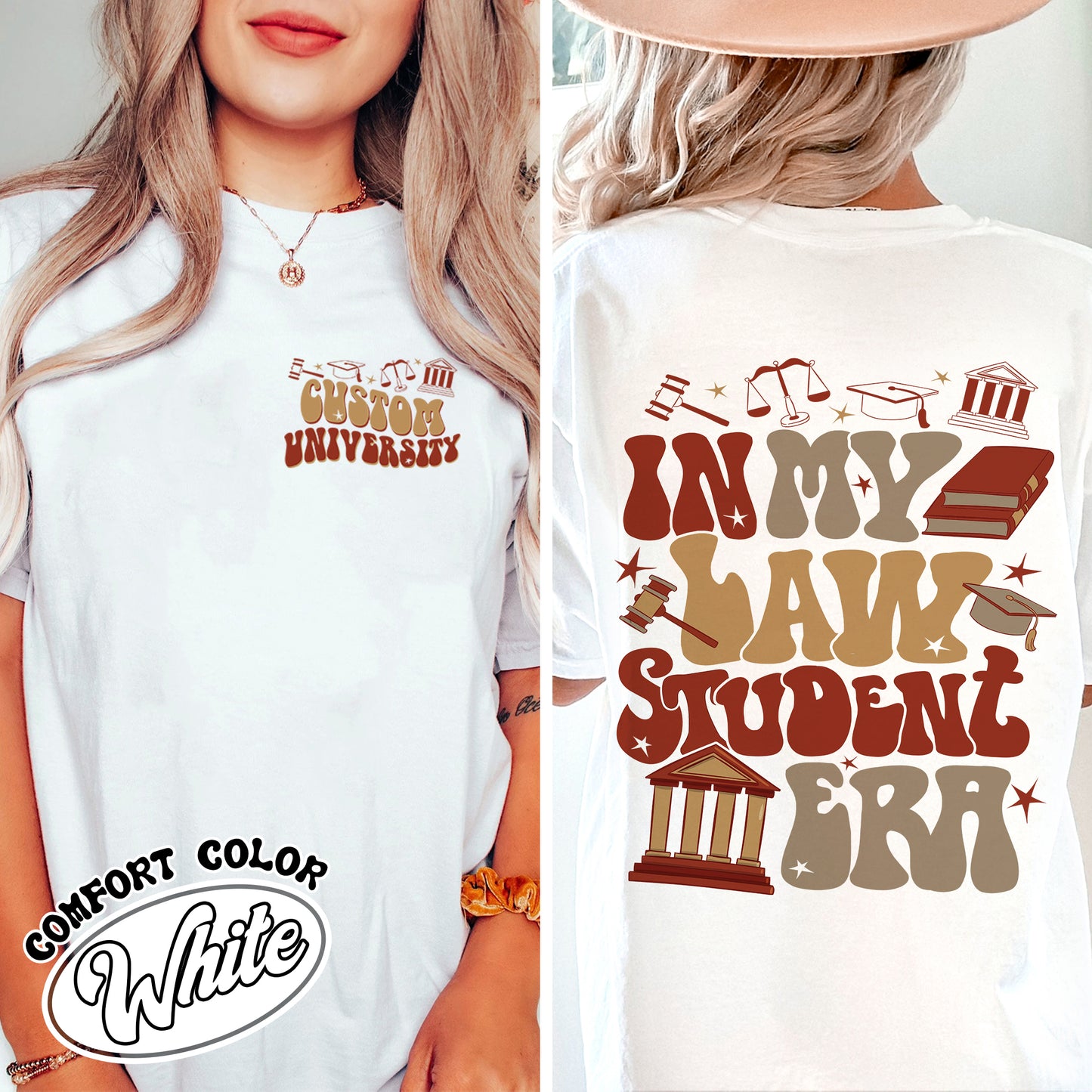 Custom Comfort Color Shirt for Law School, Law School, in My Law Student Era, Law Student, Gift for Law Student