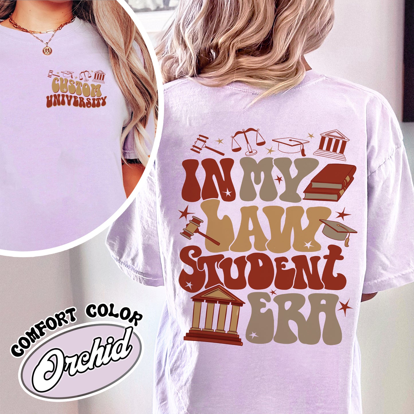 Custom Comfort Color Shirt for Law School, Law School, in My Law Student Era, Law Student, Gift for Law Student