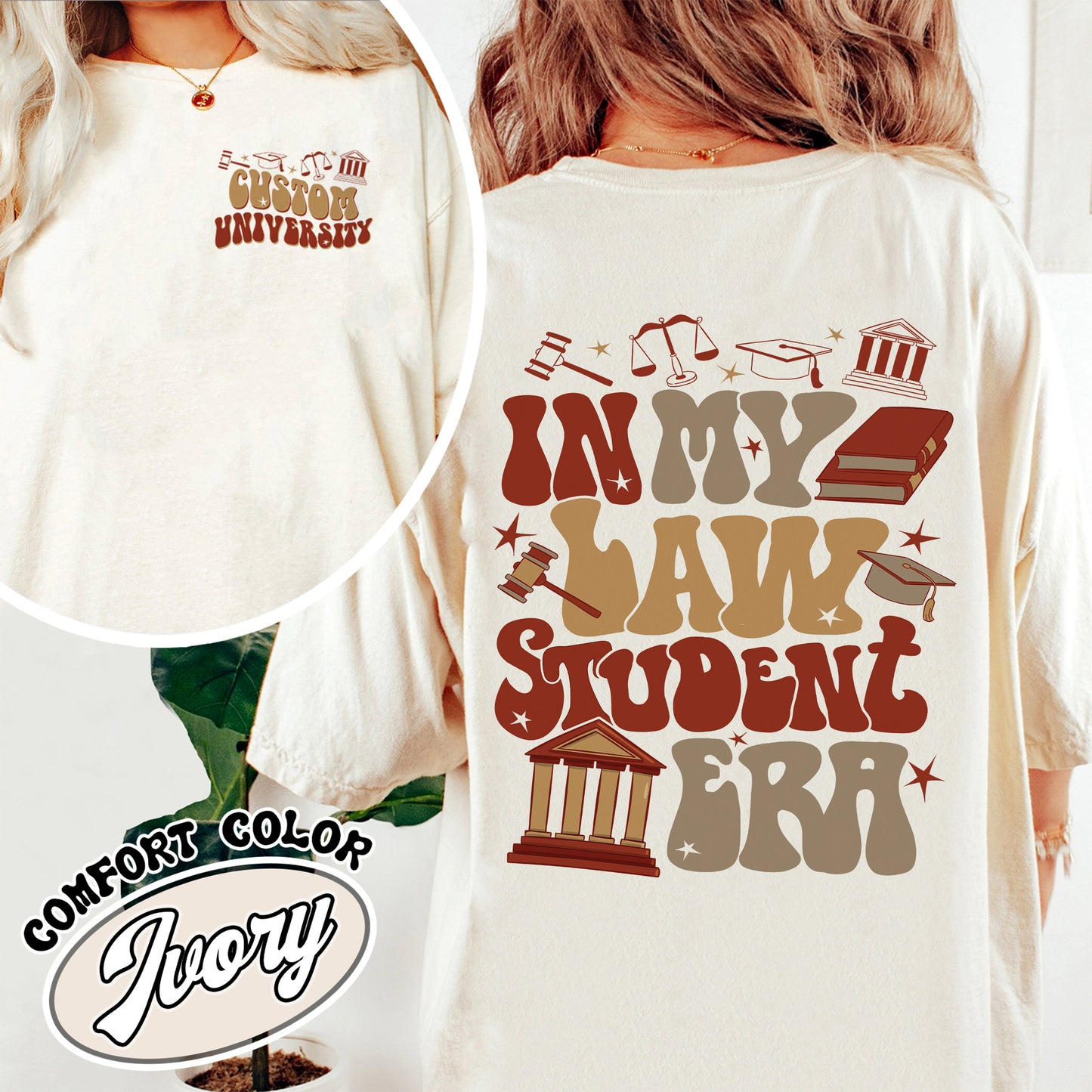 Custom Comfort Color Shirt for Law School, Law School, in My Law Student Era, Law Student, Gift for Law Student