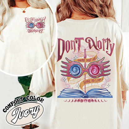Bookish Comfort Colors Shirt,Just As Sane as I Am,Just As Sane as I Am Shirt,HP Inspired Shirts, HP Shirt