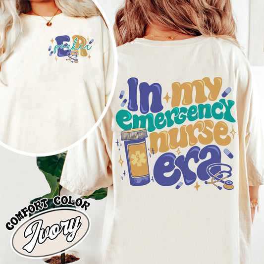 Er Nurse Personalized Comfort Colors Shirt, New Nurse Grad Gift Nurse Er Department Shirt, in My Emergency Nurse Era Shirt, Emergency Department Nursing Gift