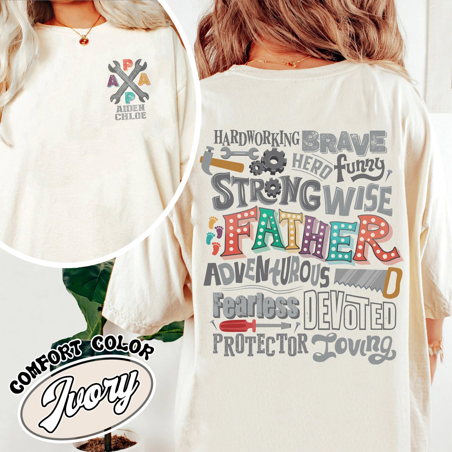 Custom Best Dad Ever Comfort Colors Tshirt, Custom Best Dad Ever, Happy Father’s Day, for Men, Papa Cross T-Shirt, Personalized With Name, Gift for DAD