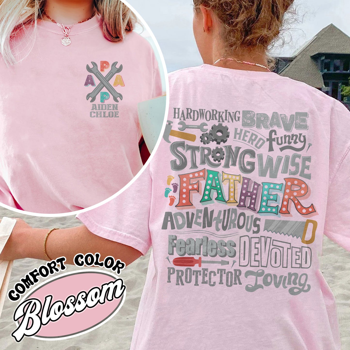 Custom Best Dad Ever Comfort Colors Tshirt, Custom Best Dad Ever, Happy Father’s Day, for Men, Papa Cross T-Shirt, Personalized With Name, Gift for DAD