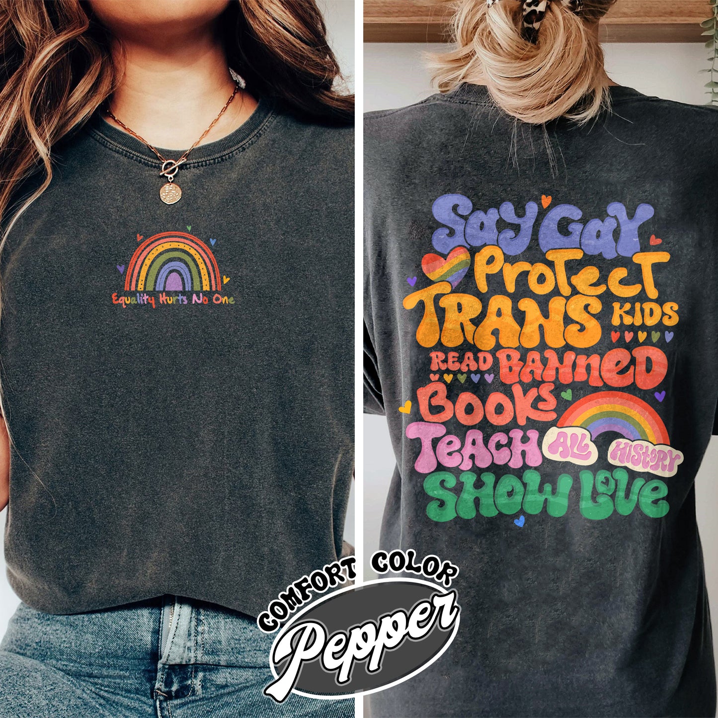 Say Gay Protect Trans Kids Comfort Colors Shirt, Say Gay Protect Trans Kids, Say Gay, Read Banned Books Teach All History Show Love, LGBT Shirt, Say Gay Shirt