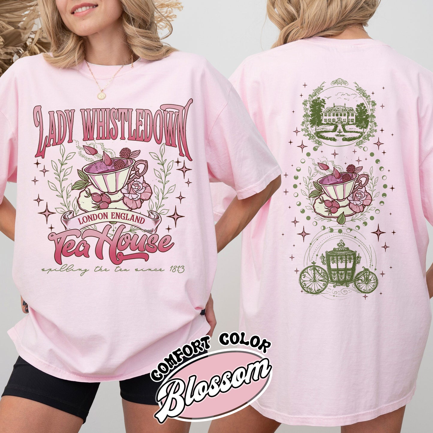 Lady Whistledown Tea House Comfort Color Shirt, Spill the Tea Lady Whistledown Shirt, Lady Whistledown Shirt, Lady Whistledown Colin and Penelope, Tea House Shirt