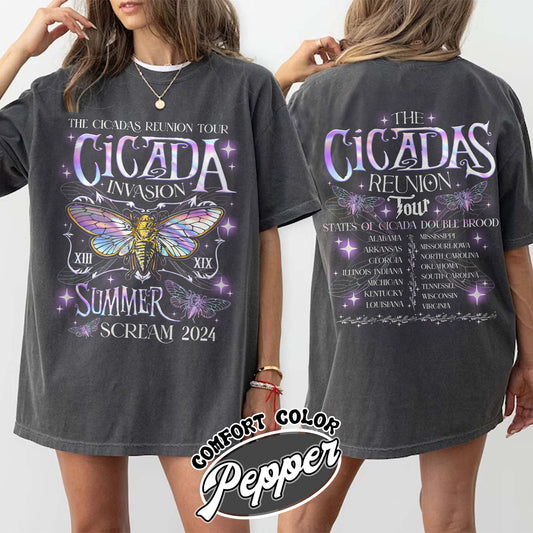 The Cicadas Reunion Tour Summer 2024 Comfort Color Shirt, Year of the Cicada Shirt, TNature Lover Gift, Year of the Cicada, Year of the Cicada, Insect Lover