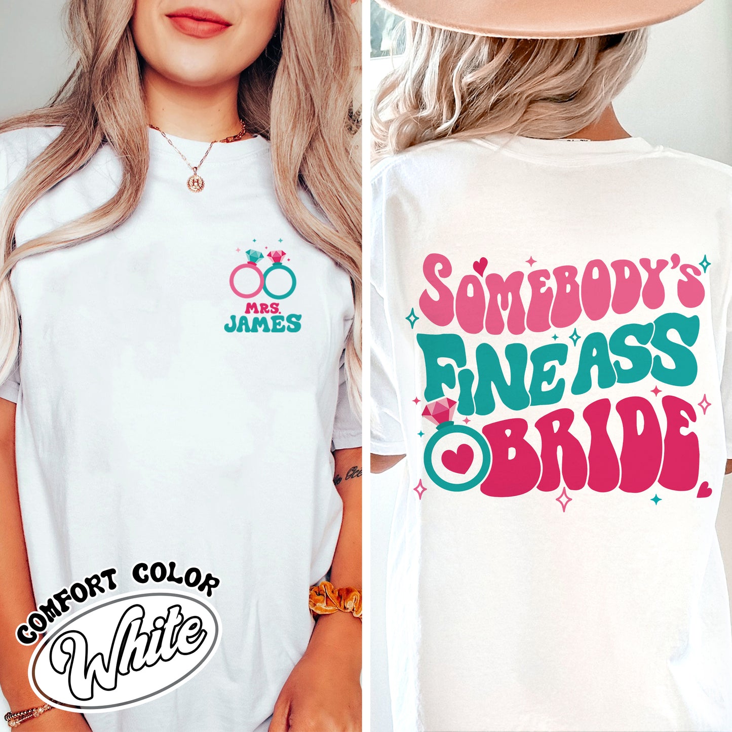 Somebody’s Fine Ass Bride Comfort Color Shirt, Bride Era, Custom Bride, Oversized Shirt Bride, Bride To Be Shirt