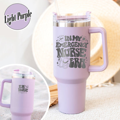 Nurse Tumbler 40oz, Nurse Tumbler 40oz Engraved, Nurse Tumbler Name, Nurse Tumbler With Handle, Nurse Tumbler 40oz, Laser Engraved Tumbler