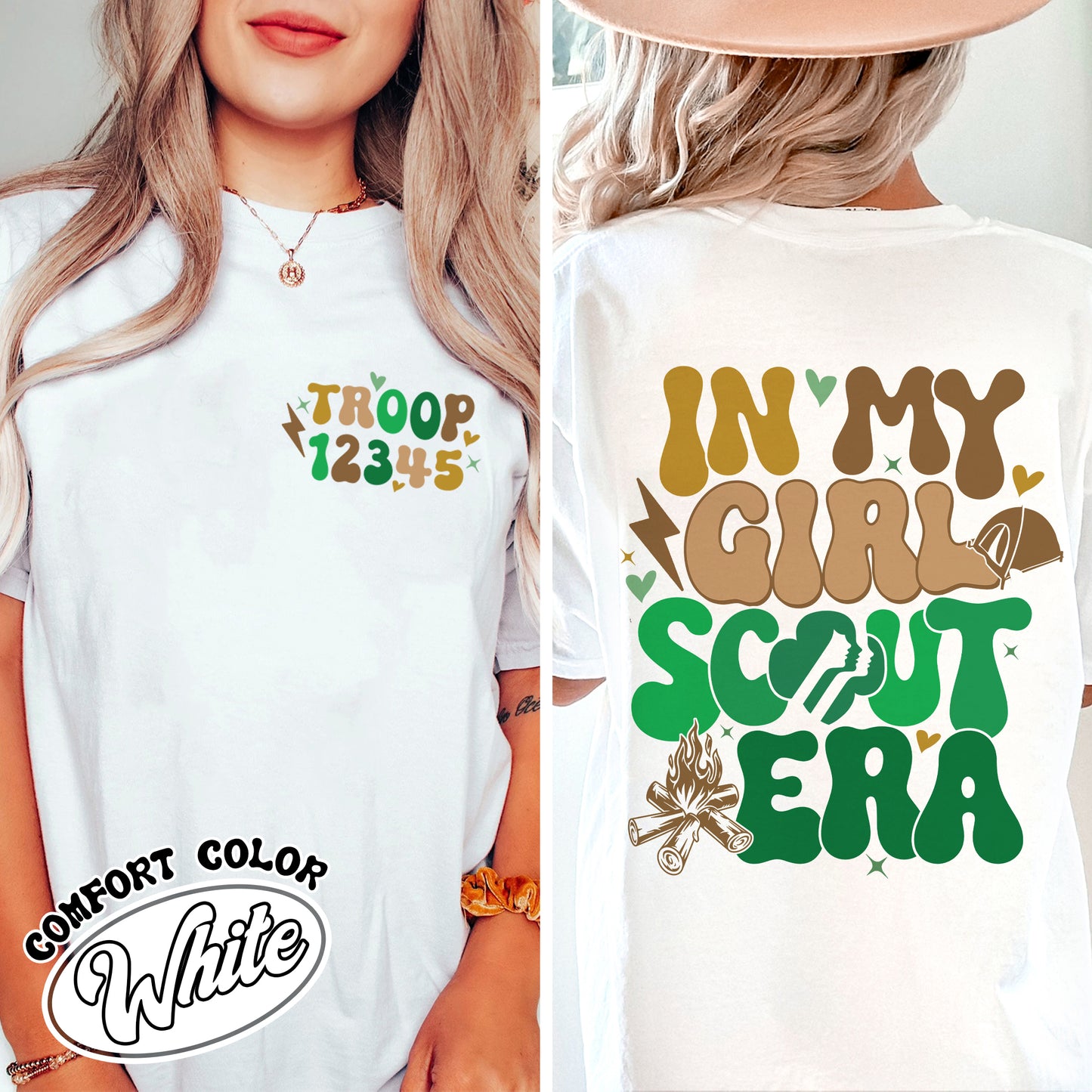 In My Girl Scout Era Comfort Color Shirt, In My Girl Scout Era, Custom Scout Shirt, Scout Girl Shirt, Scout Troop Number Shirt, Scout Troop Shirt