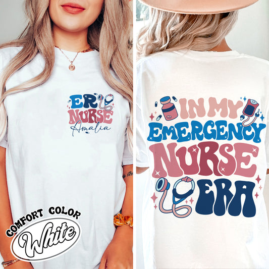 In My Emergency Nurse Era Comfort Color Shirt, Emergency Department Nurse, Emergency Department Nurses Week, Personalized Emergency Nurse