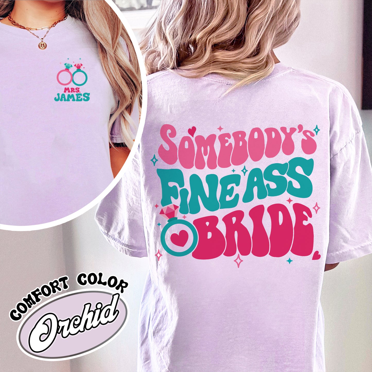 Somebody’s Fine Ass Bride Comfort Color Shirt, Bride Era, Custom Bride, Oversized Shirt Bride, Bride To Be Shirt