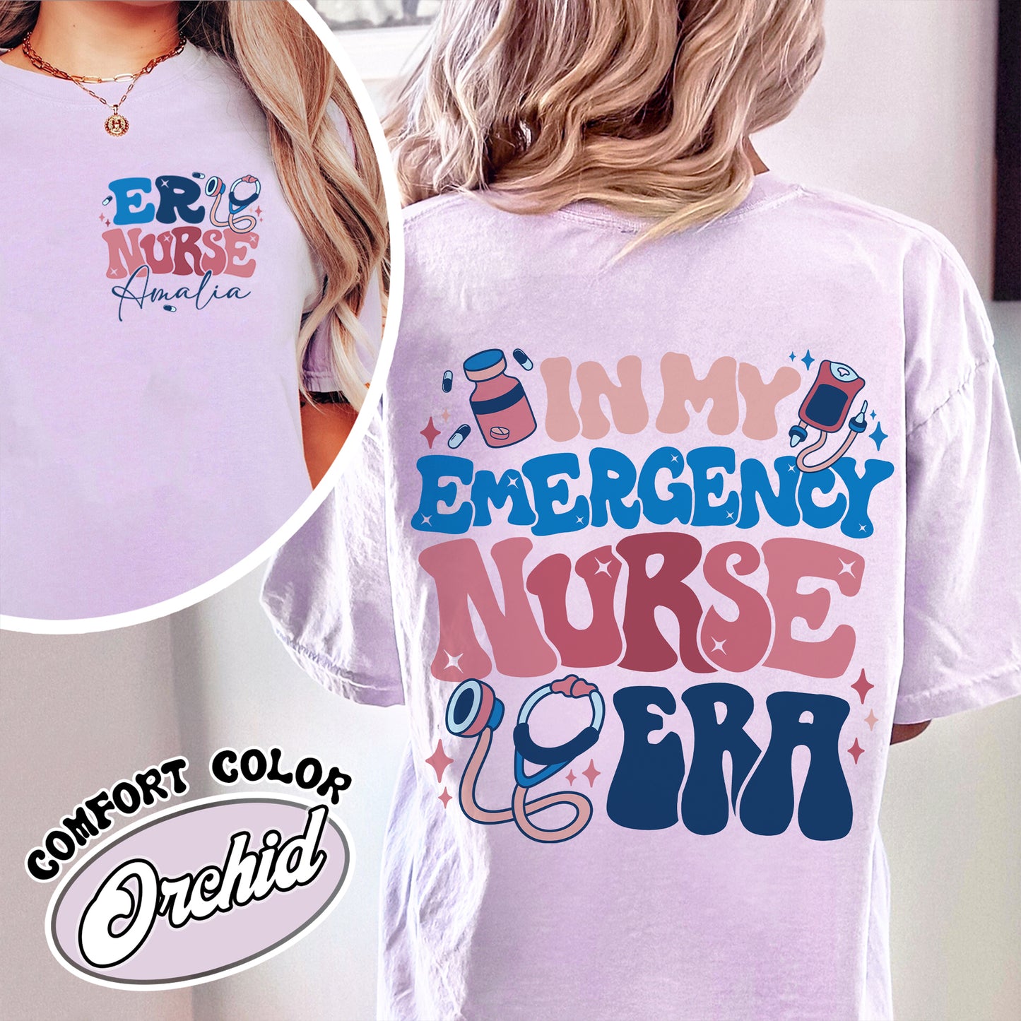 In My Emergency Nurse Era Comfort Color Shirt, Emergency Department Nurse, Emergency Department Nurses Week, Personalized Emergency Nurse