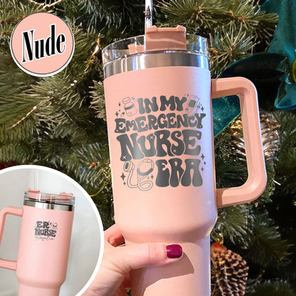 Nurse Tumbler 40oz, Nurse Tumbler 40oz Engraved, Nurse Tumbler Name, Nurse Tumbler With Handle, Nurse Tumbler 40oz, Laser Engraved Tumbler