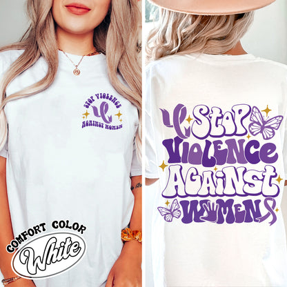 Purple Ribbon Comfort Color Shirt, Purple Ribbon Awareness Shirt, Purple Ribbon Gift, Domestic Violence Awareness, Stop Domestic Violence Shirt