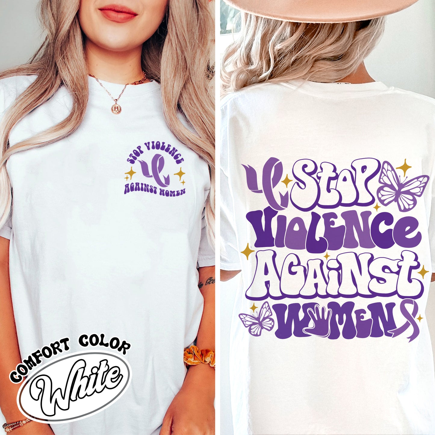 Purple Ribbon Comfort Color Shirt, Purple Ribbon Awareness Shirt, Purple Ribbon Gift, Domestic Violence Awareness, Stop Domestic Violence Shirt