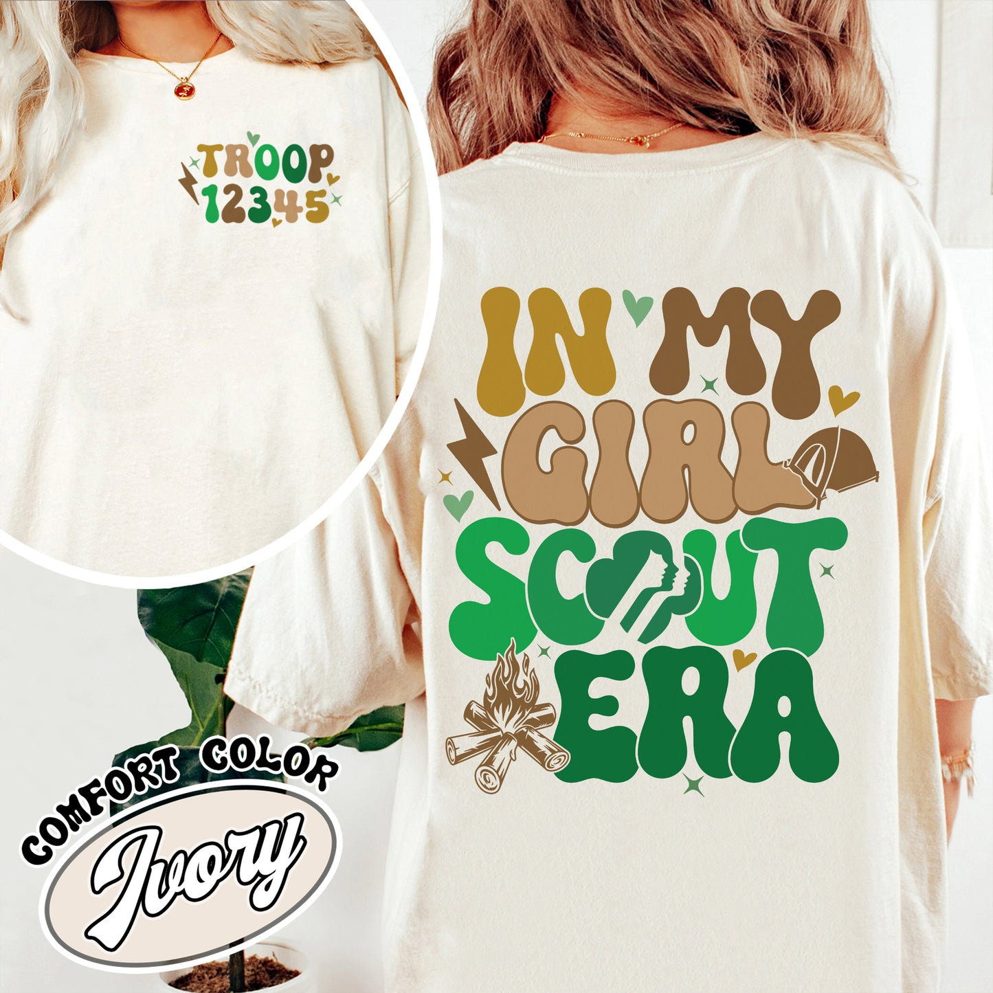 In My Girl Scout Era Comfort Color Shirt, In My Girl Scout Era, Custom Scout Shirt, Scout Girl Shirt, Scout Troop Number Shirt, Scout Troop Shirt