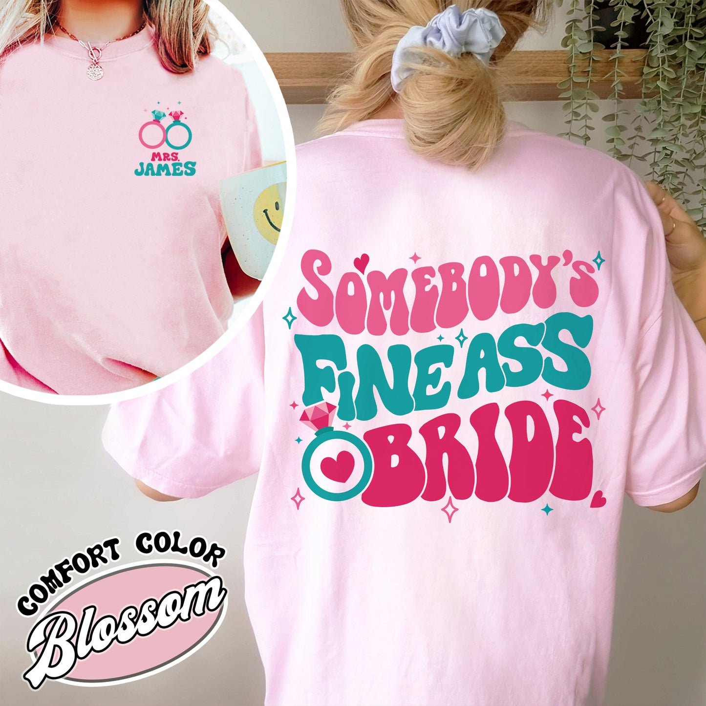 Somebody’s Fine Ass Bride Comfort Color Shirt, Bride Era, Custom Bride, Oversized Shirt Bride, Bride To Be Shirt