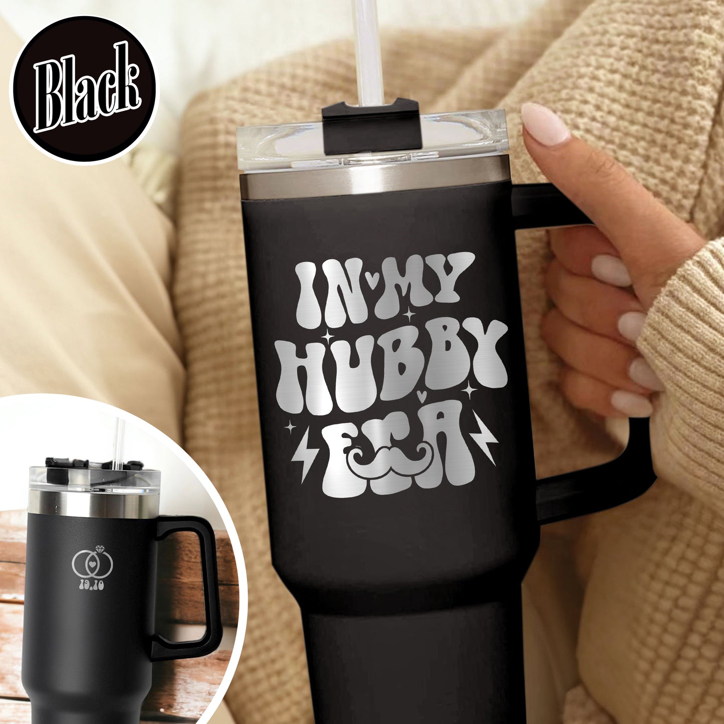 Couple Tumbler 40oz, Personalized Couple Tumbler, Future Mrs Tumbler Personalized, Custom Future Mrs Tumbler, Laser Engraved Tumbler With Handle