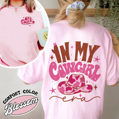 In My Cowgirl Era Comfort Color Shirt, Cowgirl up, Cowgirl Pink Boots Shirt, Preppy Cowgirl, Cowgirl Era Shirt, Cowgirl Shirt