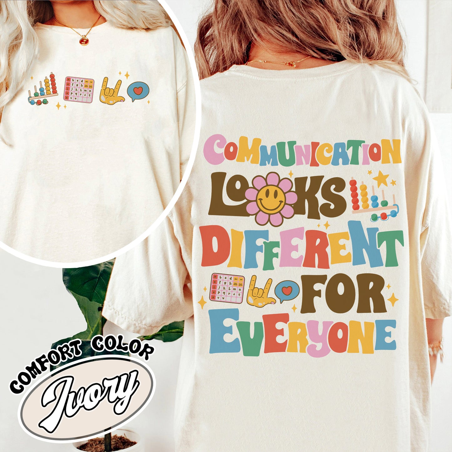 Communicate Slp Comfort Color Shirt, Everyone Communicates Differently Shirt, Speech Therapy Sweat Shirt