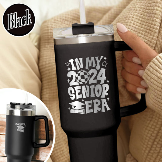 Senior 2024 Tumbler, Senior 2024 Tumbler, Senior Class Tumbler, in My Senior Era, Personalized Senior Tumbler 40oz, Engraved Tumbler With Handle