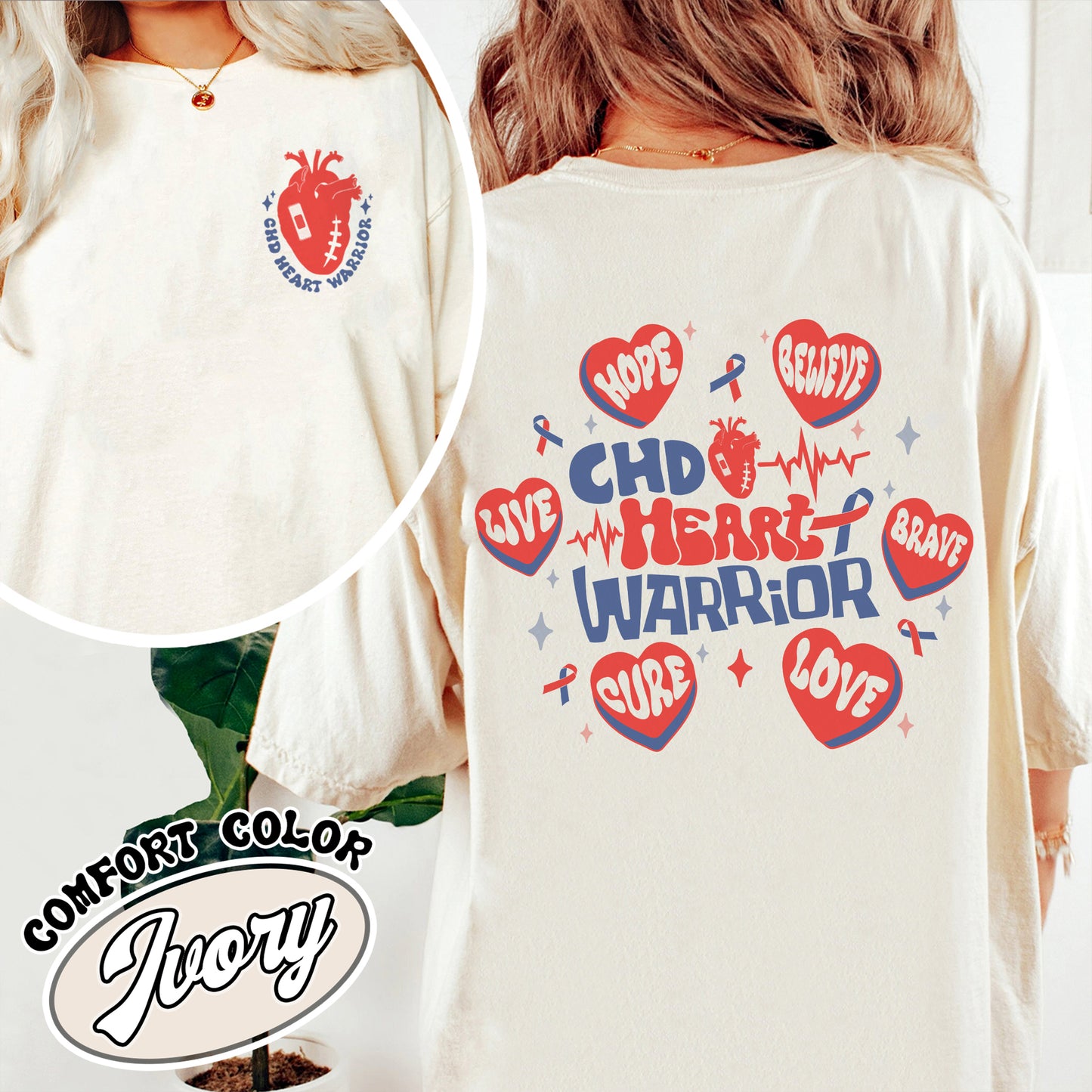 Chd Awareness Comfort Color Shirt, Chd Awareness Ribbon, Heart Disease Awareness Shirt