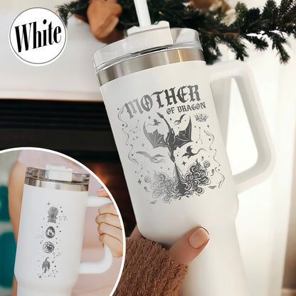 Engraved Tumbler With Dragon, Dragon Tumbler, Engraved Tumbler 40oz Dragon, Dragon Tumbler With Handle, Dragon Tumbler With Straw 40oz