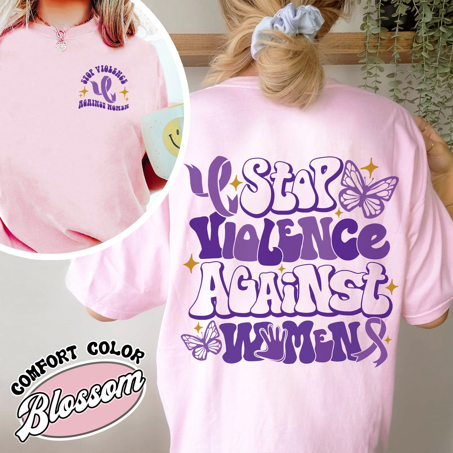 Purple Ribbon Comfort Color Shirt, Purple Ribbon Awareness Shirt, Purple Ribbon Gift, Domestic Violence Awareness, Stop Domestic Violence Shirt