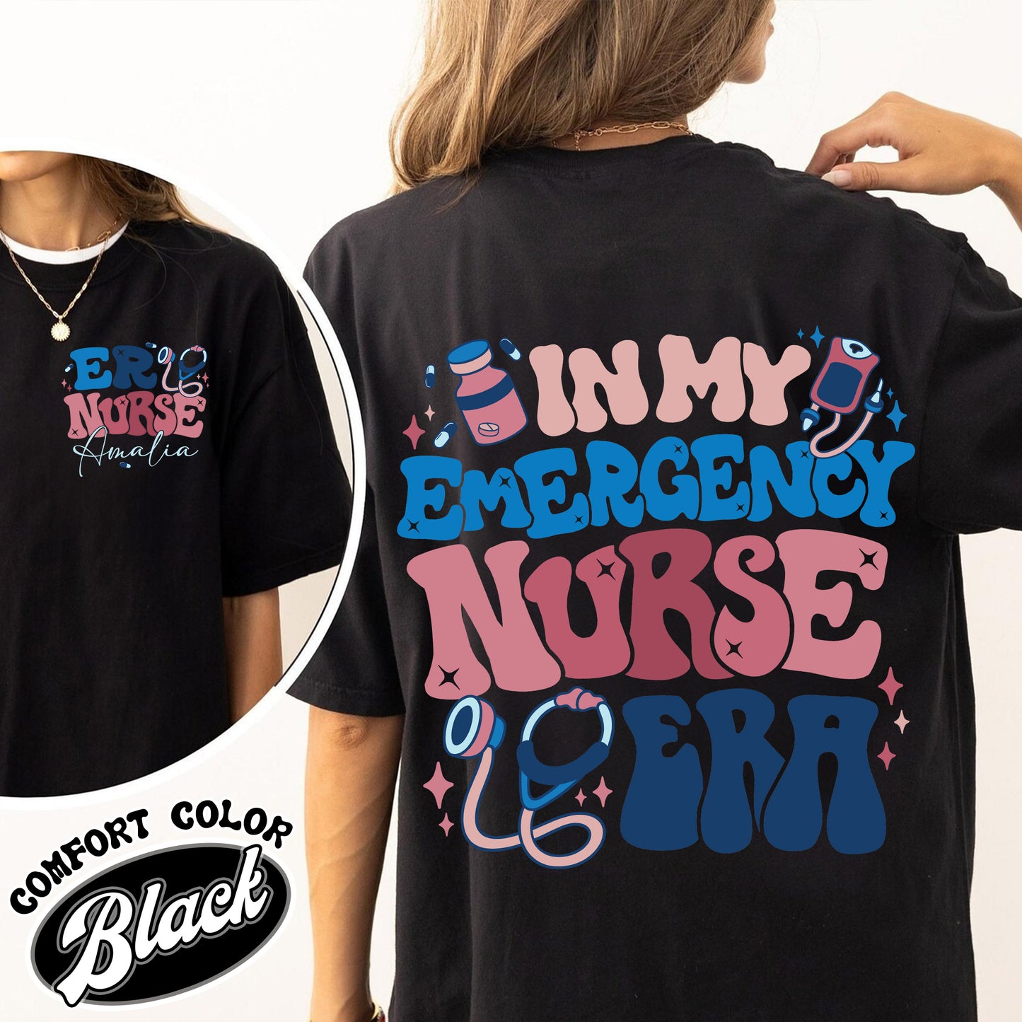 In My Emergency Nurse Era Comfort Color Shirt, Emergency Department Nurse, Emergency Department Nurses Week, Personalized Emergency Nurse