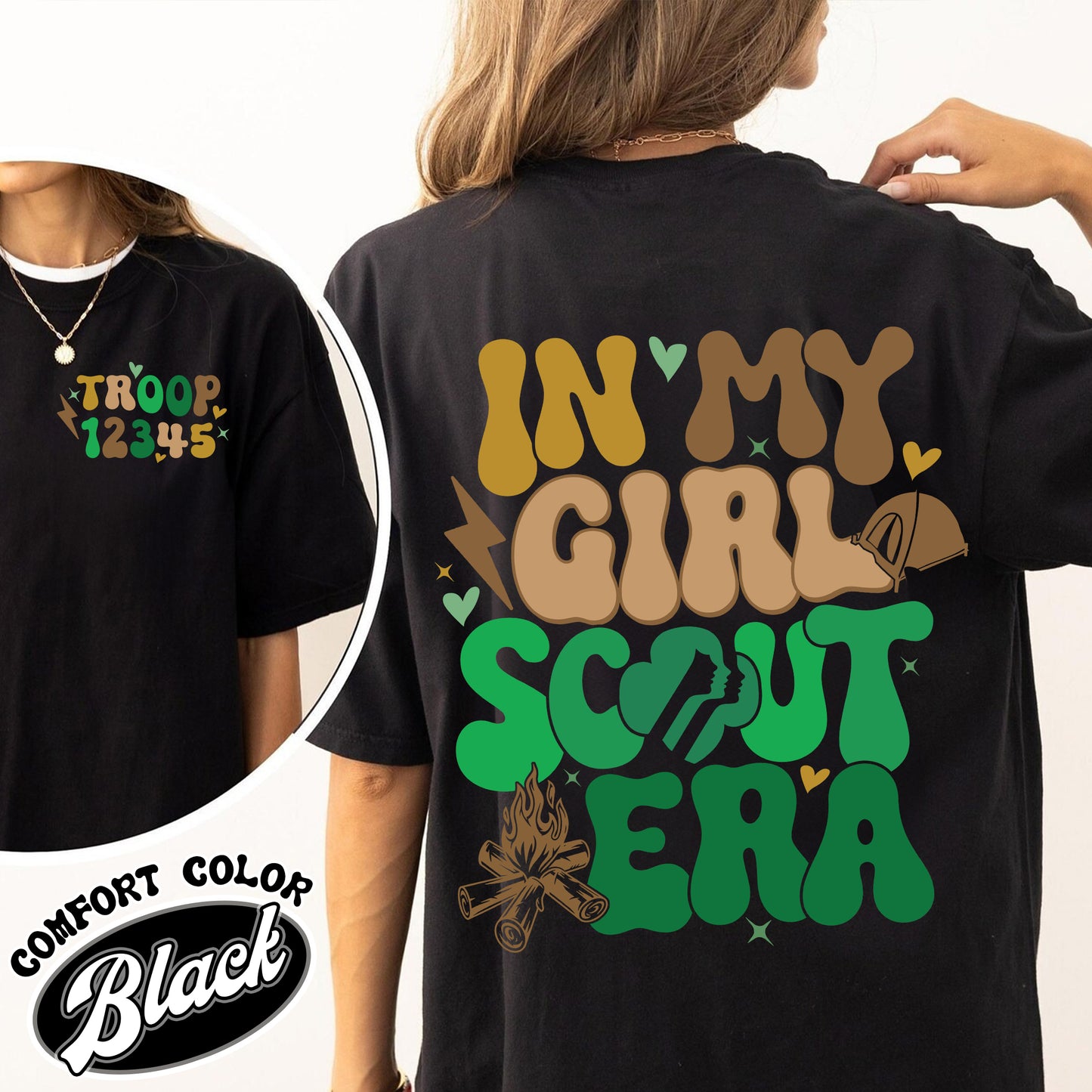 In My Girl Scout Era Comfort Color Shirt, In My Girl Scout Era, Custom Scout Shirt, Scout Girl Shirt, Scout Troop Number Shirt, Scout Troop Shirt