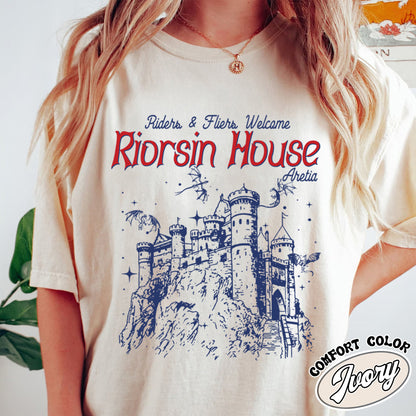 Basgiath War College Comfort Colors Shirt, Fourth Wing Shirt, Fourth Wing Merch Riorson, Xaden Riorson House Tee, Bookish Gift, Book Lover