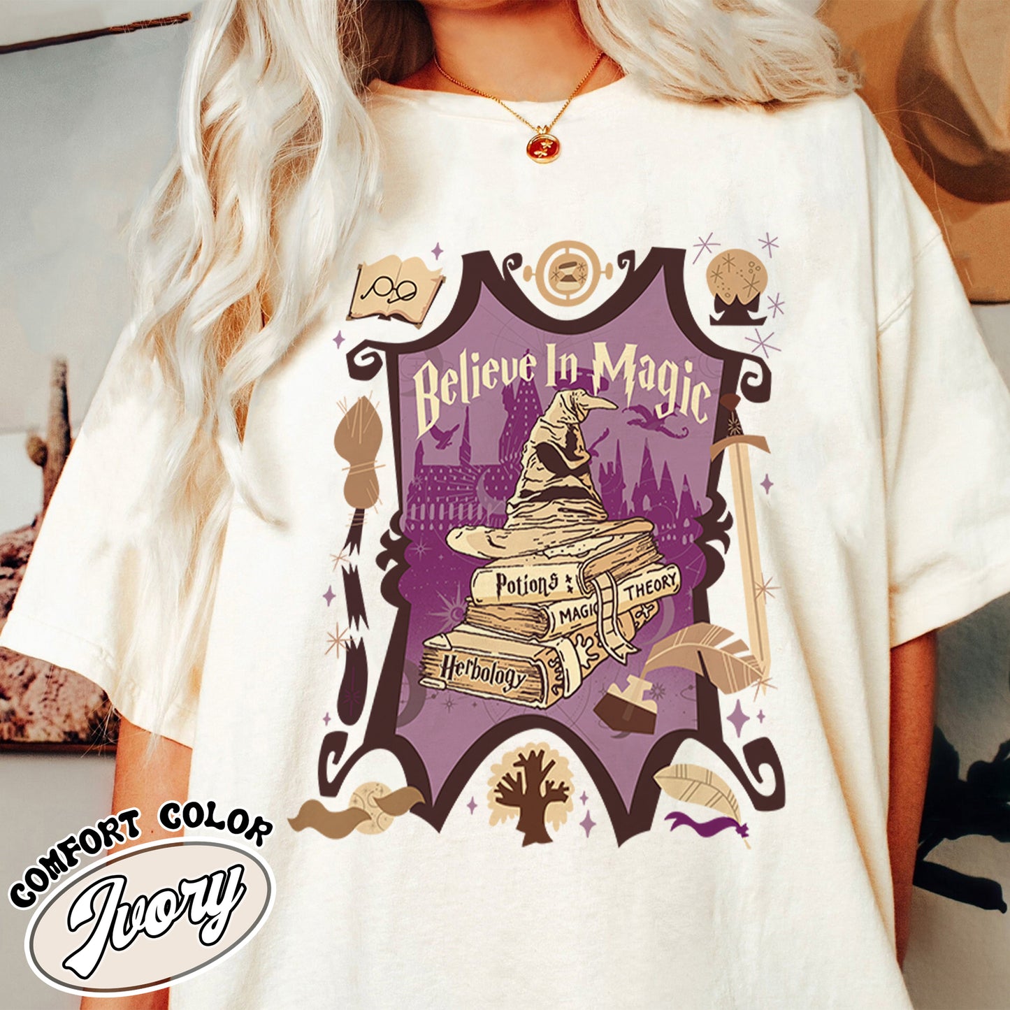 Wizard Castle Book Comfort Color Shirt, Wizard Castle With Books shirt, Wizard Book, Book Lover Shirt
